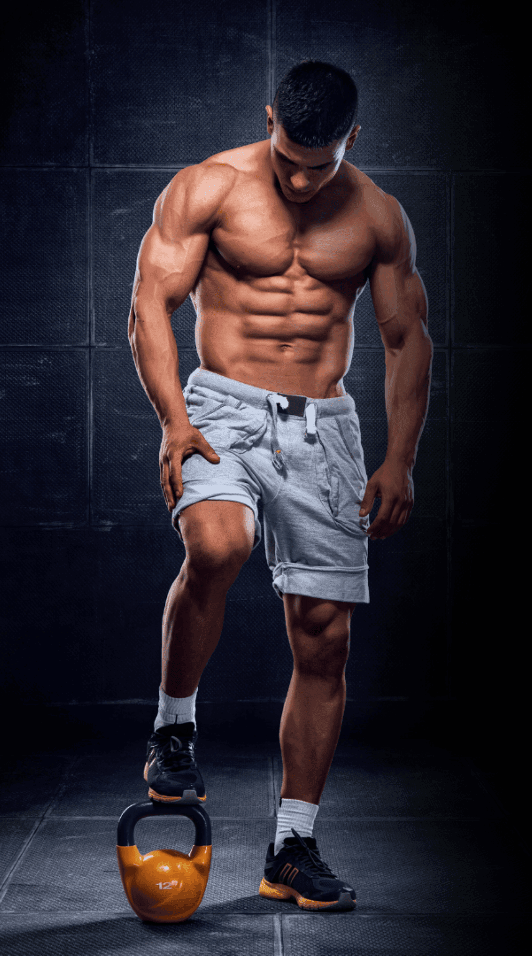Athlete with kettlebell